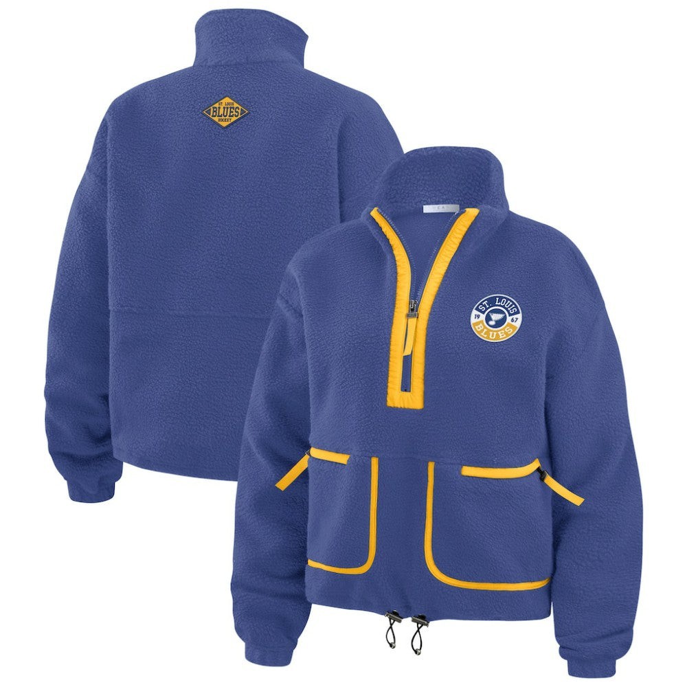 St. Louis Blues WEAR by Erin Andrews Women's Polar Fleece Half-Zip Jacket -  NHL Jackets