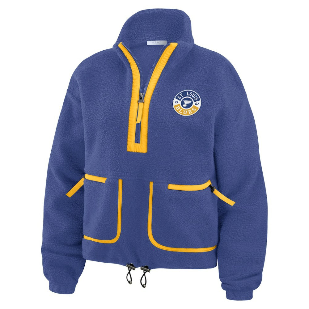 St. Louis Blues WEAR by Erin Andrews Women's Polar Fleece Half-Zip Jacket -  NHL Jackets