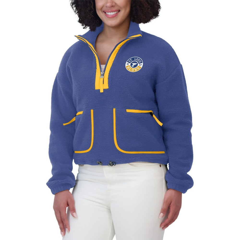 St. Louis Blues WEAR by Erin Andrews Women's Polar Fleece Half-Zip Jacket -  NHL Jackets
