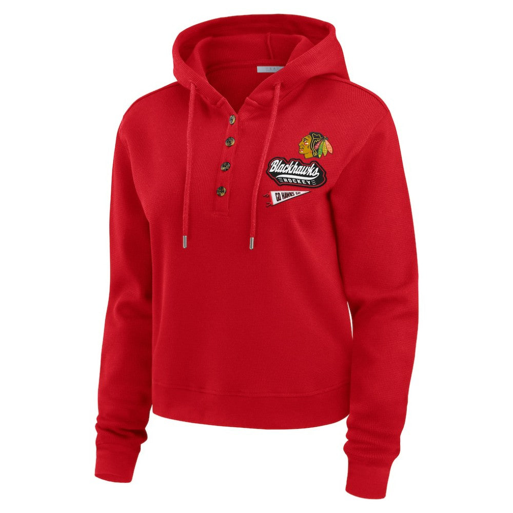 Chicago Blackhawks WEAR by Erin Andrews Women's Waffle-Knit Pullover Hoodie -  NHL Hoodies