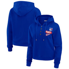 New York Rangers WEAR by Erin Andrews Women's Waffle-Knit Pullover Hoodie -  NHL Hoodies