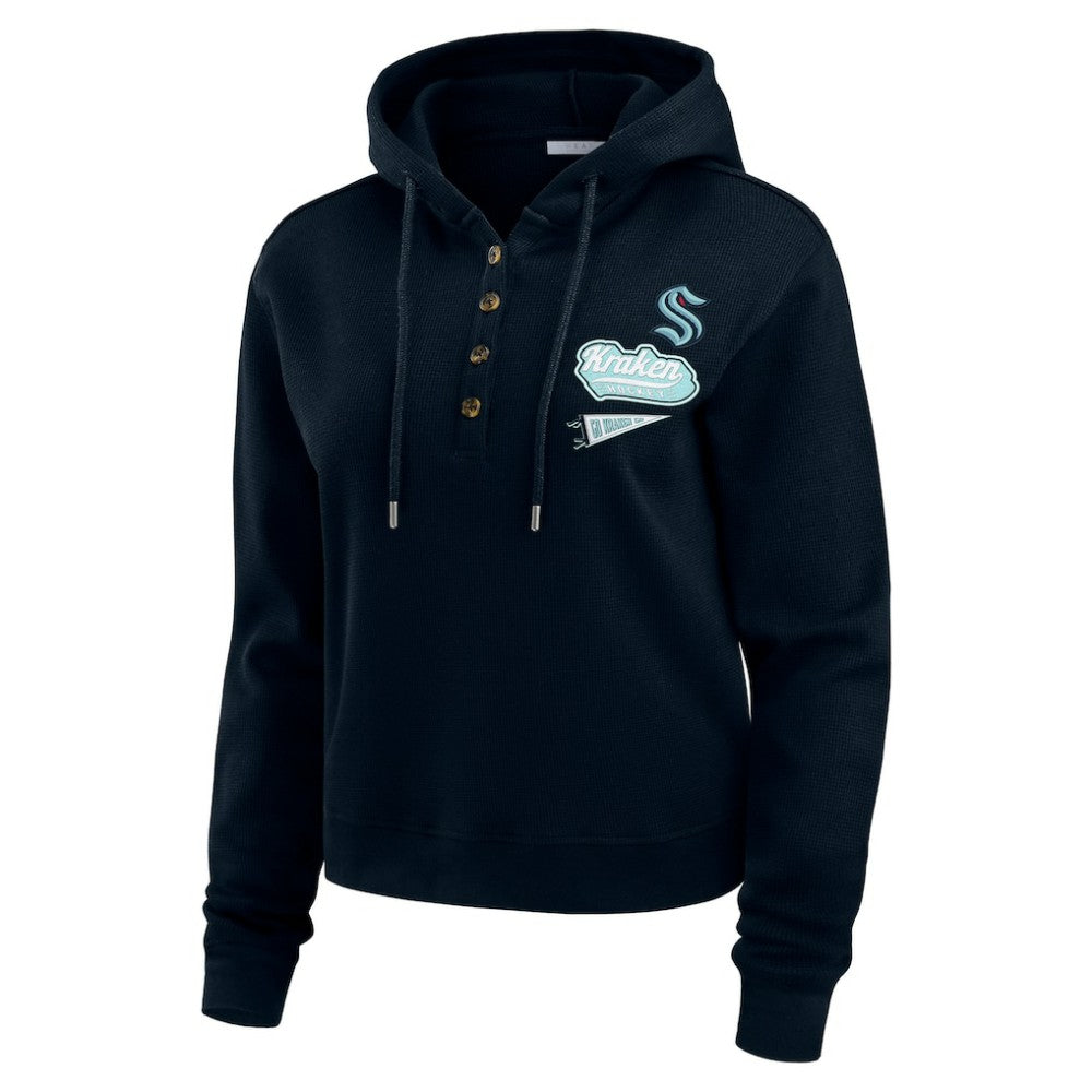 Seattle Kraken WEAR by Erin Andrews Women's Waffle-Knit Pullover Hoodie -  NHL Hoodies