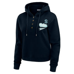 Seattle Kraken WEAR by Erin Andrews Women's Waffle-Knit Pullover Hoodie -  NHL Hoodies