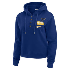 St. Louis Blues WEAR by Erin Andrews Women's Waffle-Knit Pullover Hoodie -  NHL Hoodies