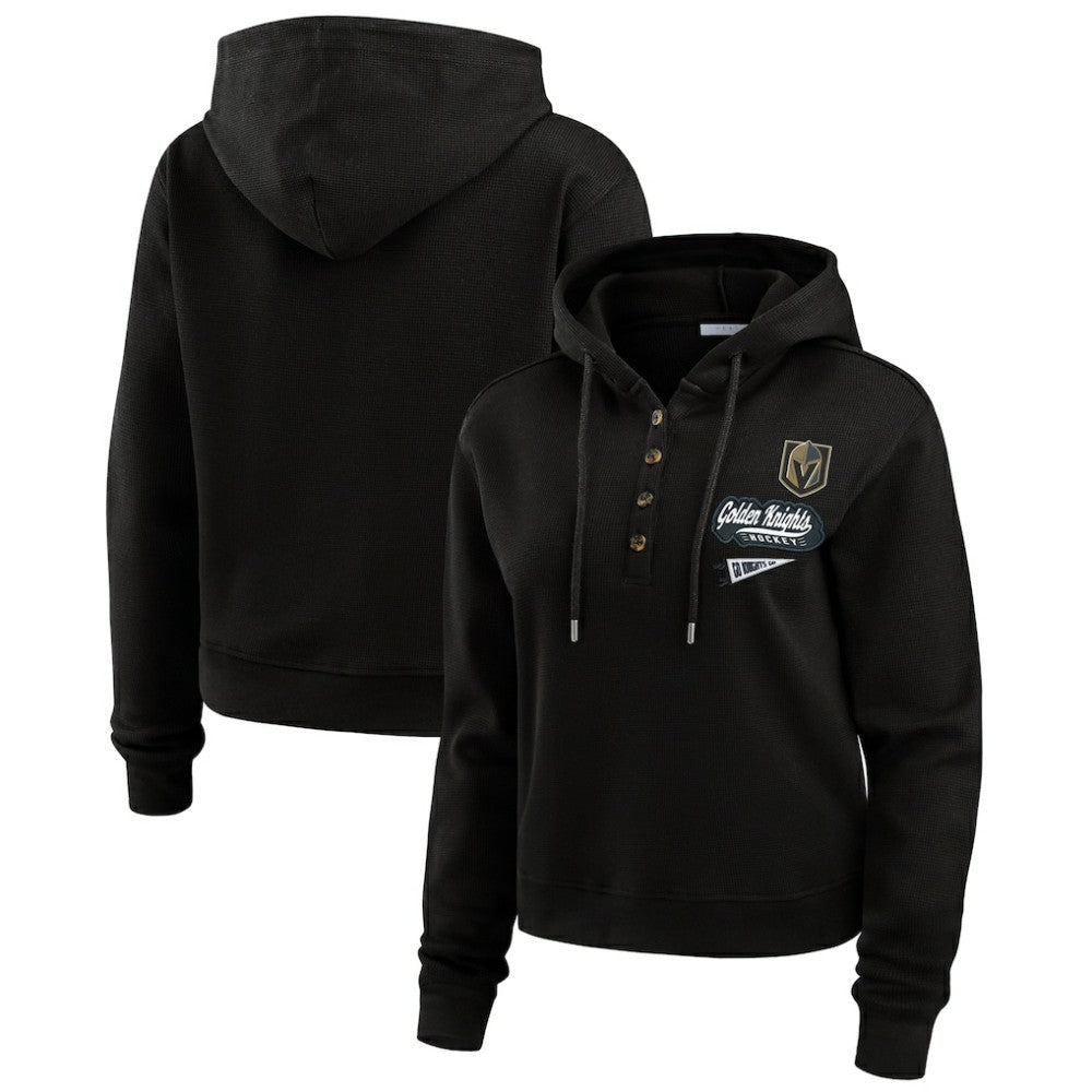 Vegas Golden Knights WEAR by Erin Andrews Women's Waffle-Knit Pullover Hoodie -  NHL Hoodies