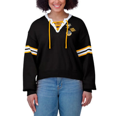 Pittsburgh Penguins WEAR by Erin Andrews Women's Cropped Lace-Up Sweater -  NHL