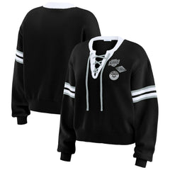 Los Angeles Kings WEAR by Erin Andrews Women's Cropped Lace-Up Sweater -  NHL