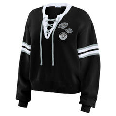 Los Angeles Kings WEAR by Erin Andrews Women's Cropped Lace-Up Sweater -  NHL