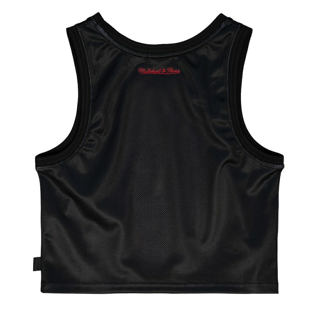 Black Chicago Bulls Women's Hardwood Classics Big Face 4.0 Cropped Tank Top sale | NBA