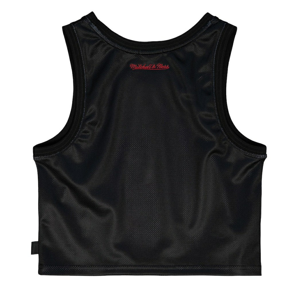 Black Chicago Bulls Women's Hardwood Classics Big Face 4.0 Cropped Tank Top sale | NBA