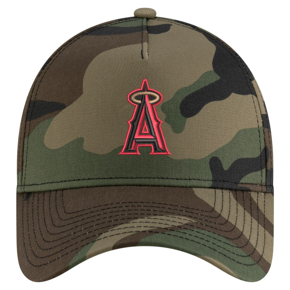 Los Angeles Angels New Era Woodland Team Pop 9FORTY A-Frame Adjustable Hat - MLB Hats