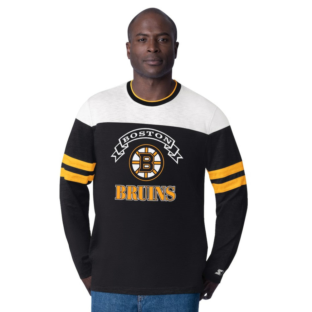 Boston Bruins Starter Blitz Durene Long Sleeve T-Shirt -  NHL T-shirts