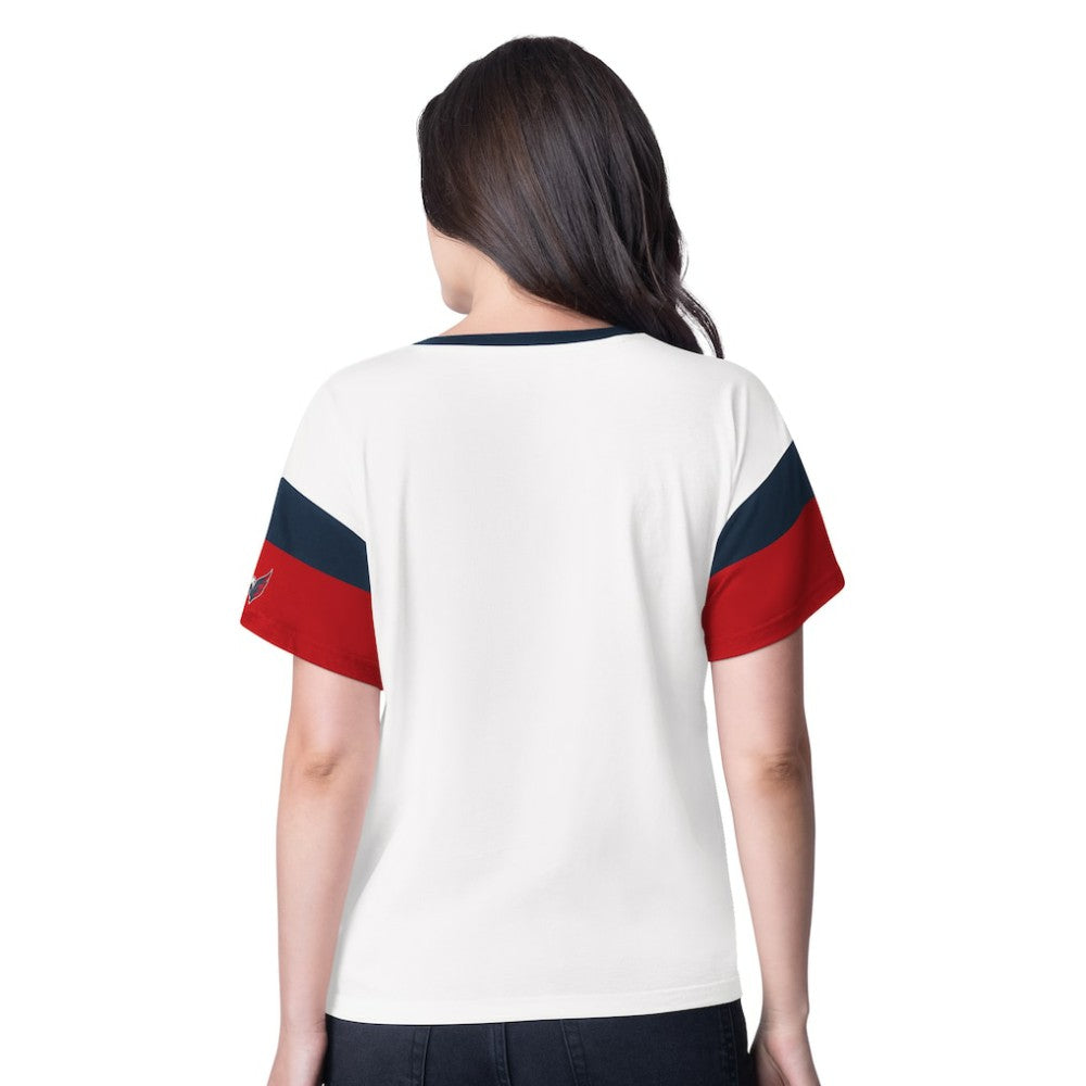 Washington Capitals G-III 4Her by Carl Banks Women's Rink Oversized Rhinestone V-Neck T-Shirt -  NHL T-shirts