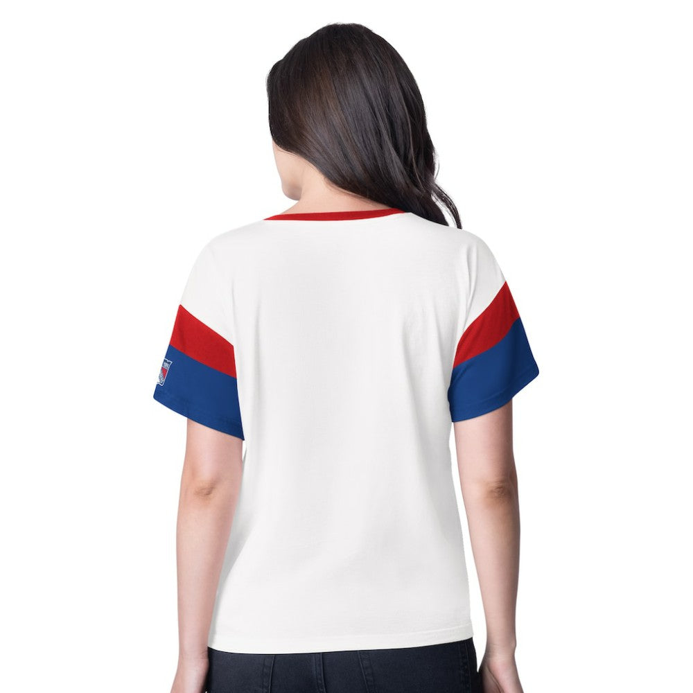 New York Rangers G-III 4Her by Carl Banks Women's Rink Oversized Rhinestone V-Neck T-Shirt -  NHL T-shirts