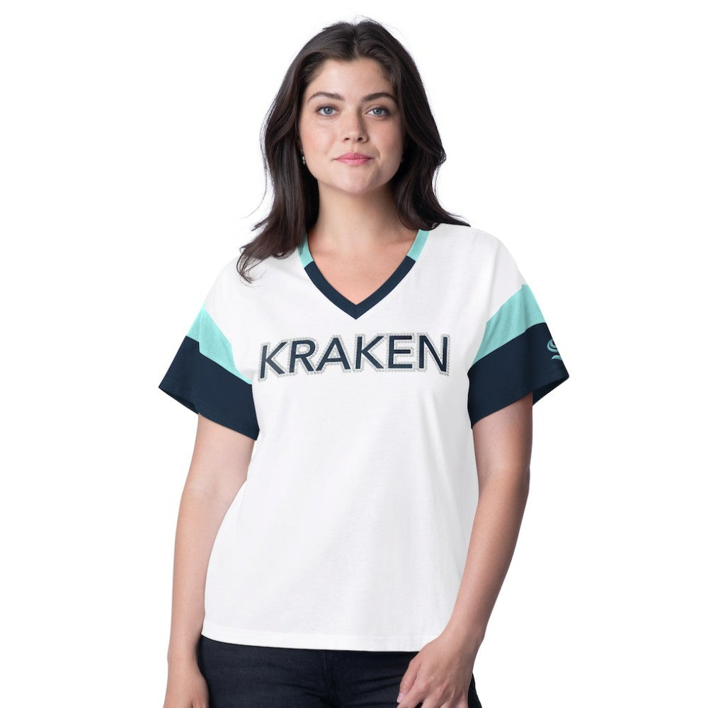 Seattle Kraken G-III 4Her by Carl Banks Women's Rink Oversized Rhinestone V-Neck T-Shirt -  NHL T-shirts