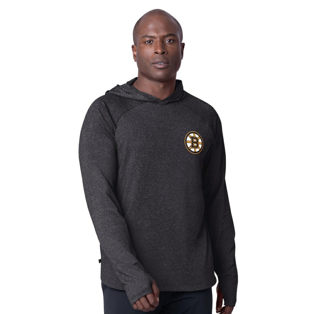 Boston Bruins MSX by Michael Strahan Fast Track Raglan Long Sleeve Hoodie T-Shirt -  NHL T-shirts