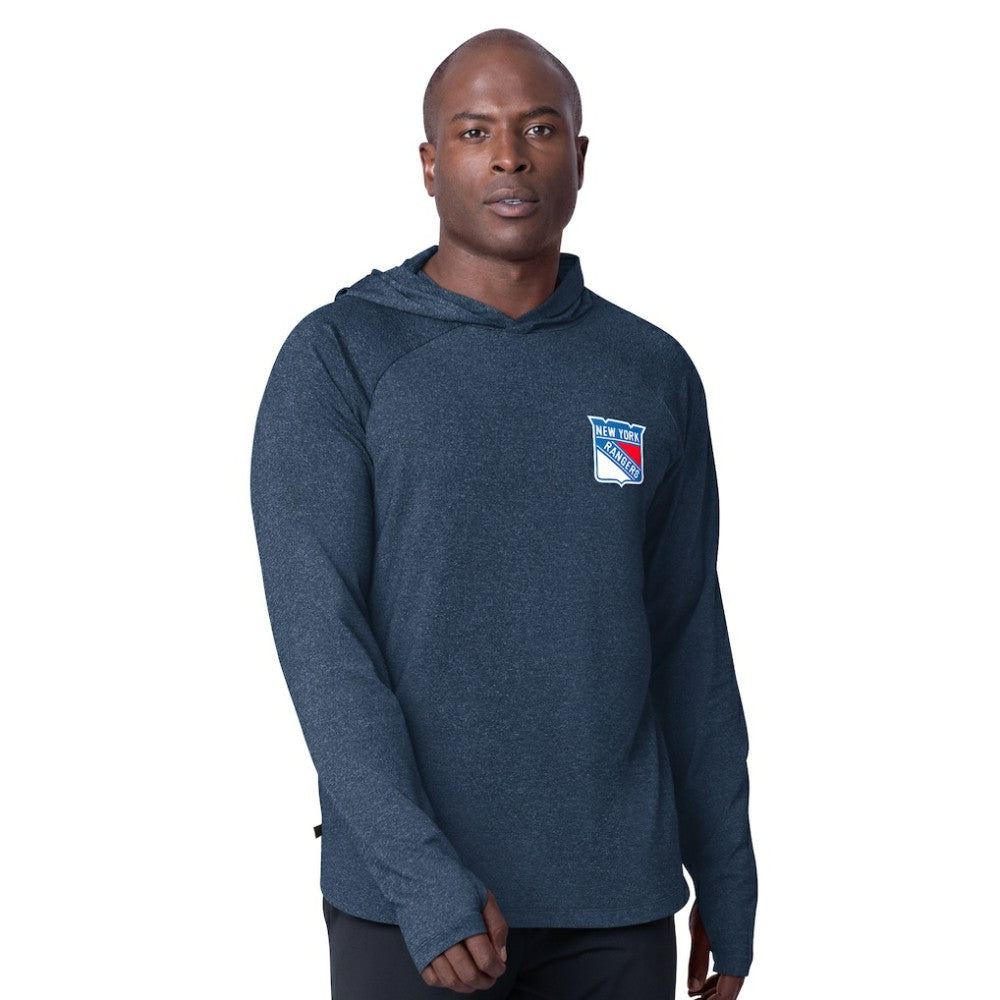 New York Rangers MSX by Michael Strahan Fast Track Raglan Long Sleeve Hoodie T-Shirt -  NHL T-shirts