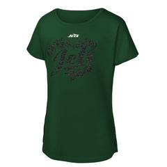 New York Jets Girls Youth Script Heart Dolman T-Shirt | NFL US