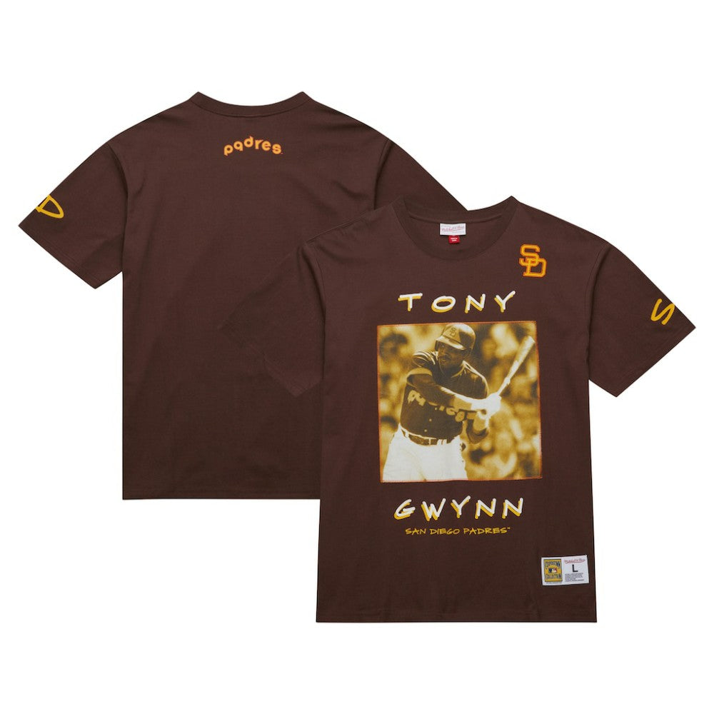 Tony Gwynn San Diego Padres Mitchell & Ness Cooperstown Collection Heavyweight Premium Player Vintage Logo T-Shirt - MLB T-shirts