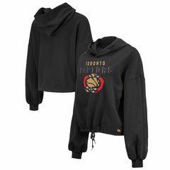 Black Toronto Raptors Women's 2024/25 City Edition Cropped Pullover Hoodie | NBA