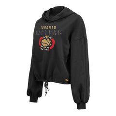 Black Toronto Raptors Women's 2024/25 City Edition Cropped Pullover Hoodie | NBA