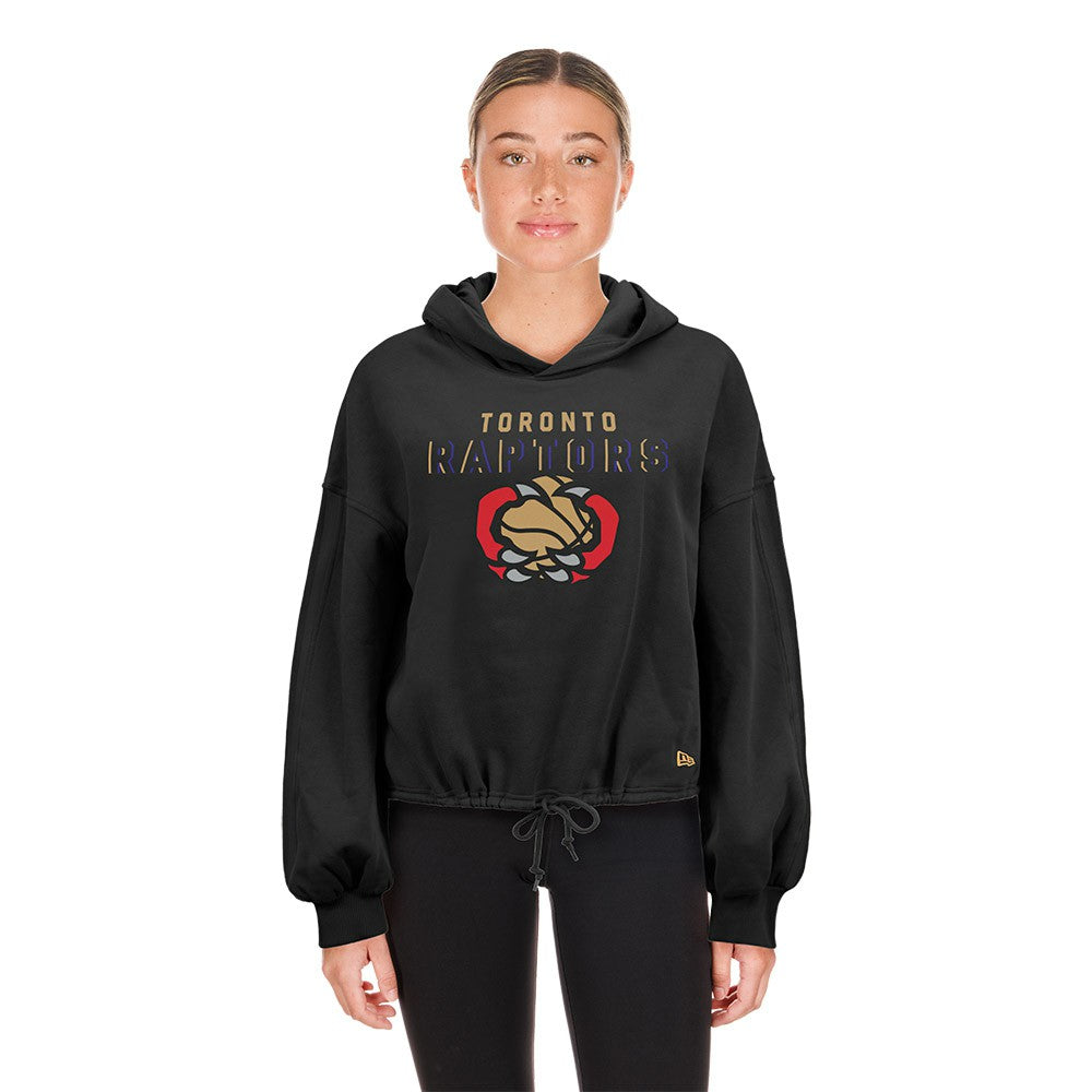 Black Toronto Raptors Women's 2024/25 City Edition Cropped Pullover Hoodie | NBA