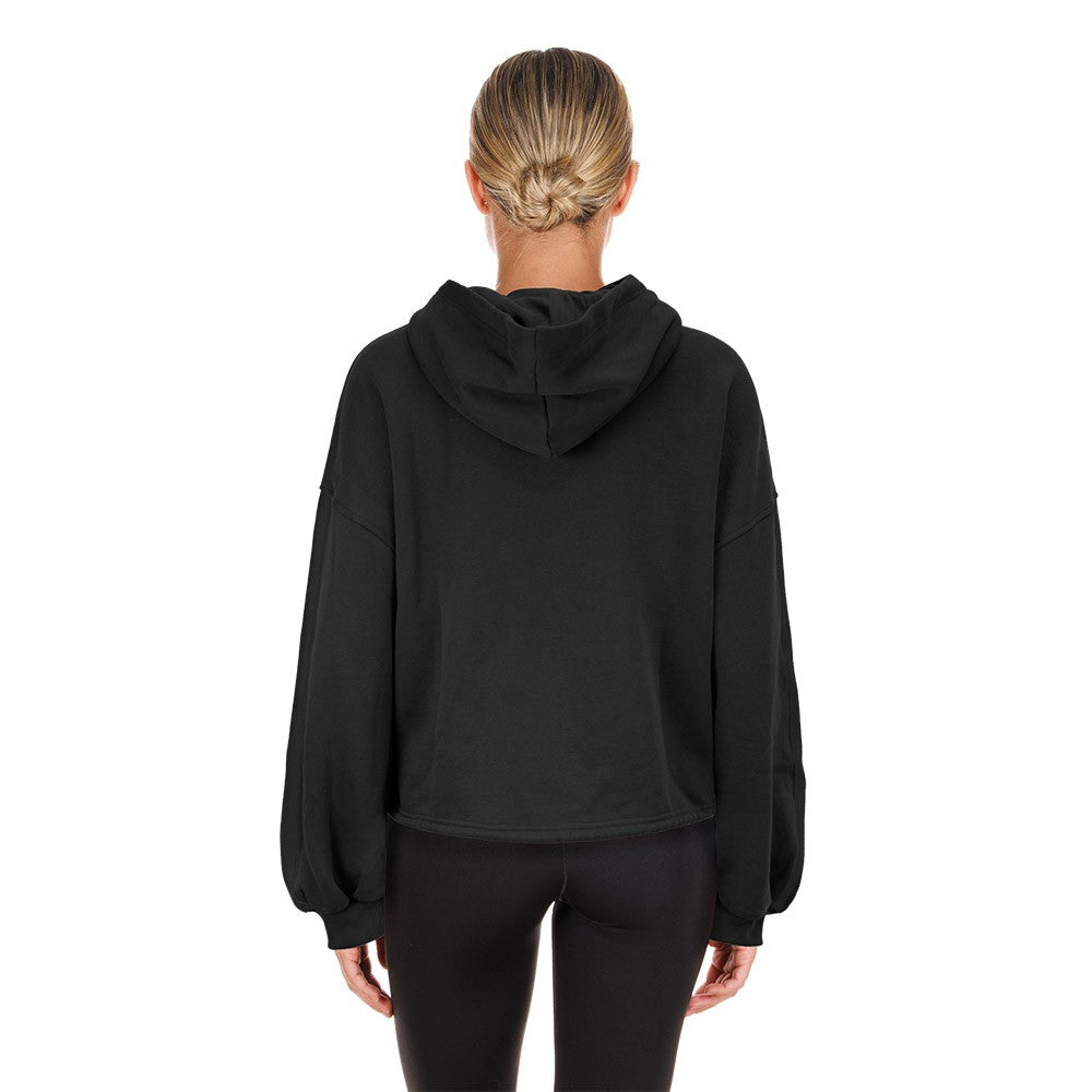 Black Toronto Raptors Women's 2024/25 City Edition Cropped Pullover Hoodie | NBA
