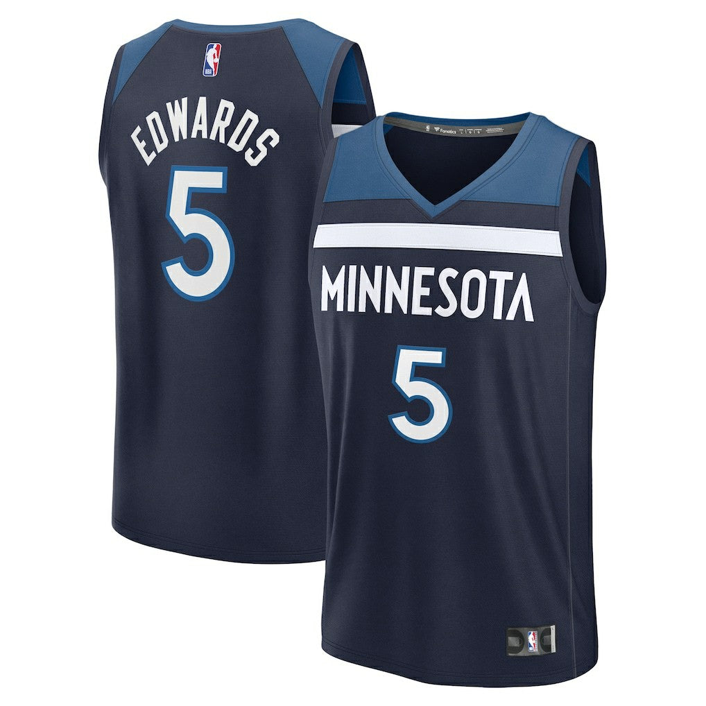 Navy Anthony Edwards Minnesota Timberwolves Fast Break Replica Player Jersey | NBA