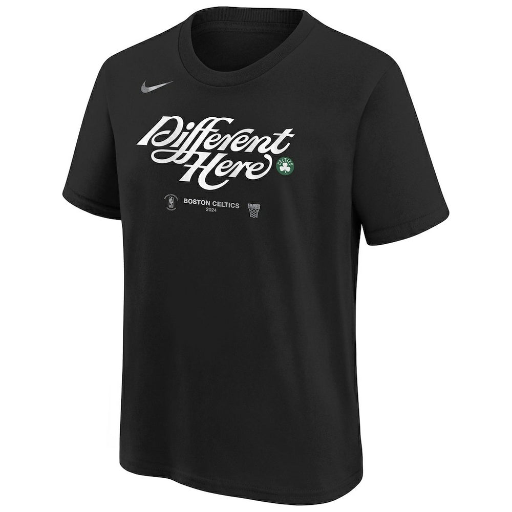 Black Boston Celtics Youth 2024 NBA Playoffs Mantra T-Shirt | NBA