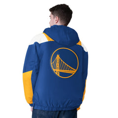 Royal/Gold Golden State Warriors Starter Charger Half-Zip Pullover Jacket- Royal/Gold sale | NBA