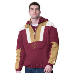 Wine/Gold Cleveland Cavaliers Starter Charger Half-Zip Pullover Jacket- Wine/Gold online | NBA