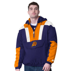 Purple/Orange Phoenix Suns Starter Charger Half-Zip Pullover Jacket- Purple/Orange cheap | NBA