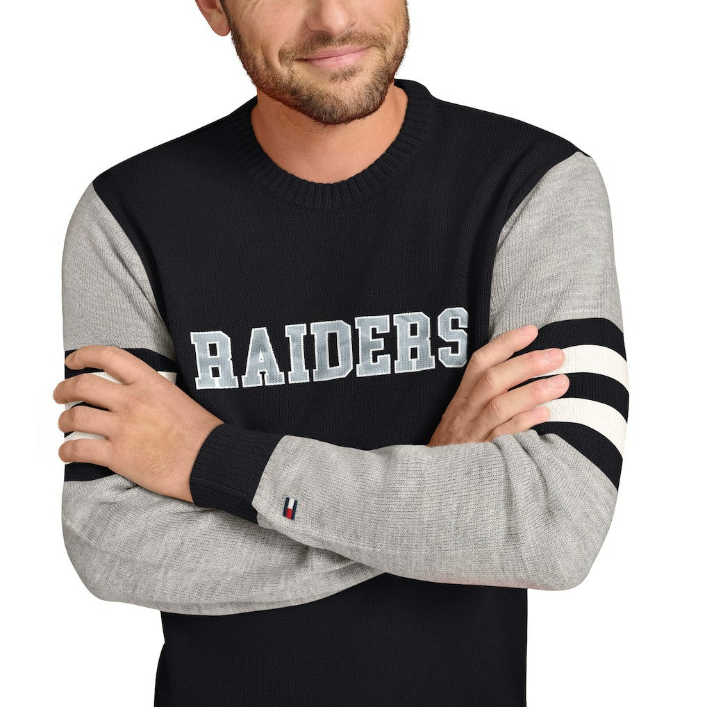 Las Vegas Raiders Tommy Hilfiger Acrylic Crewneck Pullover Sweater | NFL New