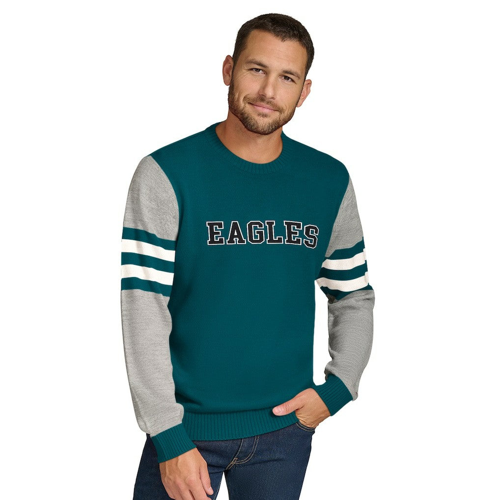 Philadelphia Eagles Tommy Hilfiger Acrylic Crewneck Pullover Sweater | NFL Hot