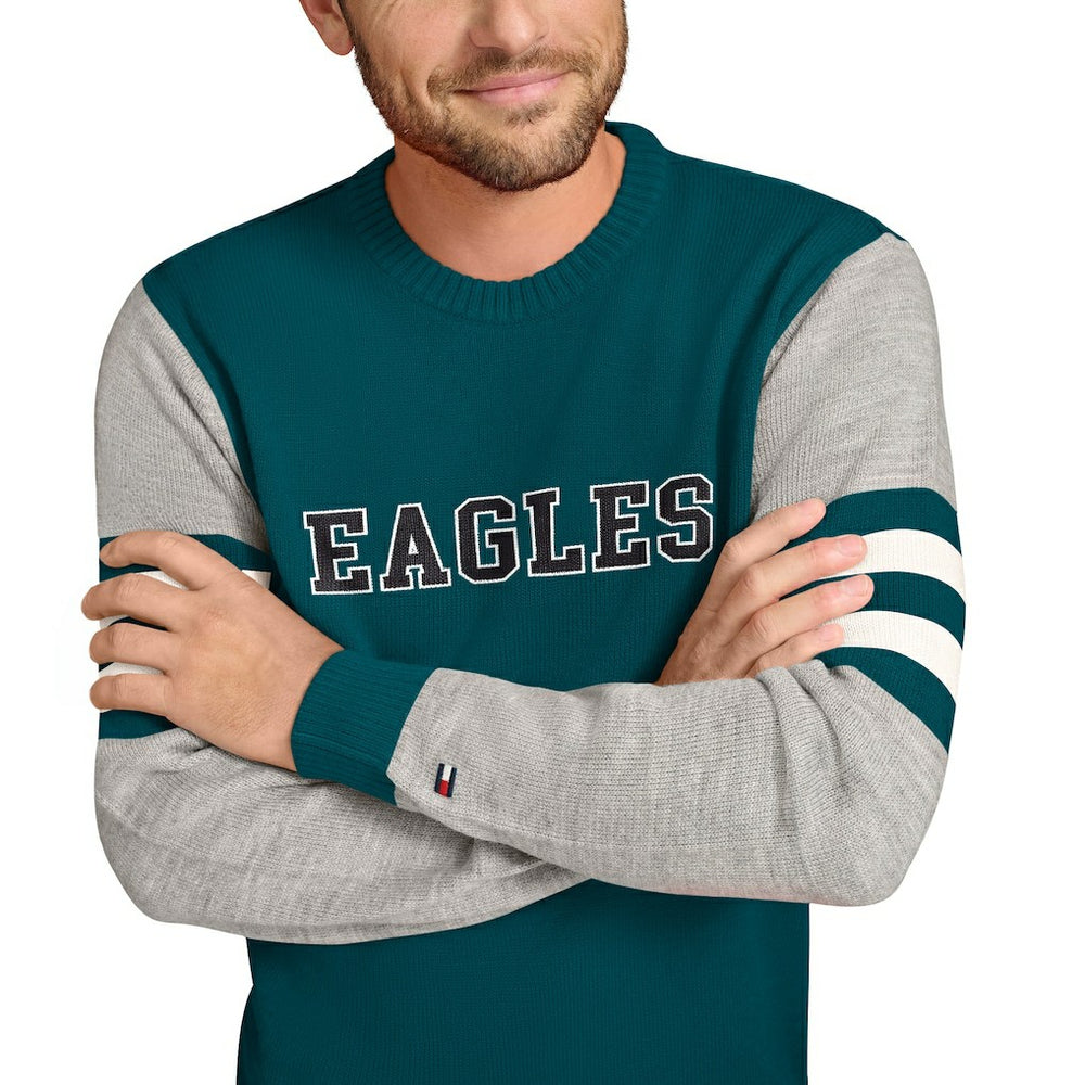 Philadelphia Eagles Tommy Hilfiger Acrylic Crewneck Pullover Sweater | NFL Hot