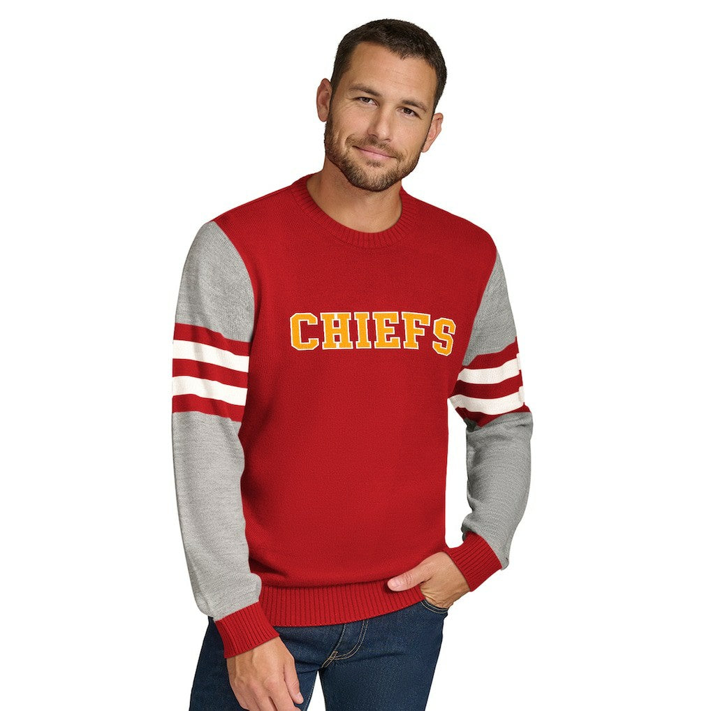 Kansas City Chiefs Tommy Hilfiger Acrylic Crewneck Pullover Sweater | NFL Online