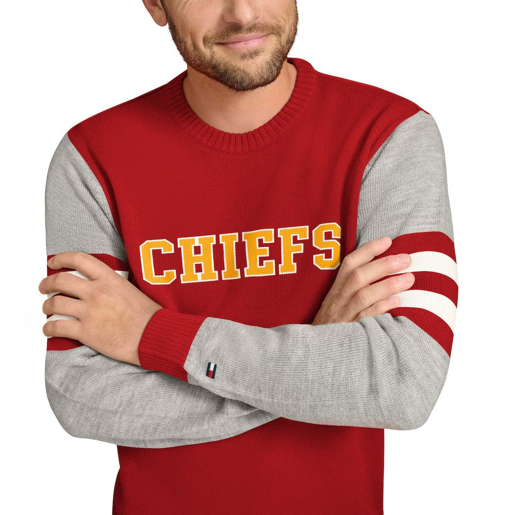 Kansas City Chiefs Tommy Hilfiger Acrylic Crewneck Pullover Sweater | NFL Online