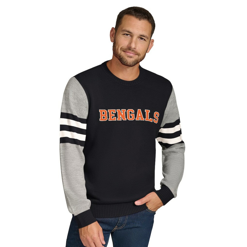 Cincinnati Bengals Tommy Hilfiger Acrylic Crewneck Pullover Sweater | NFL Sale