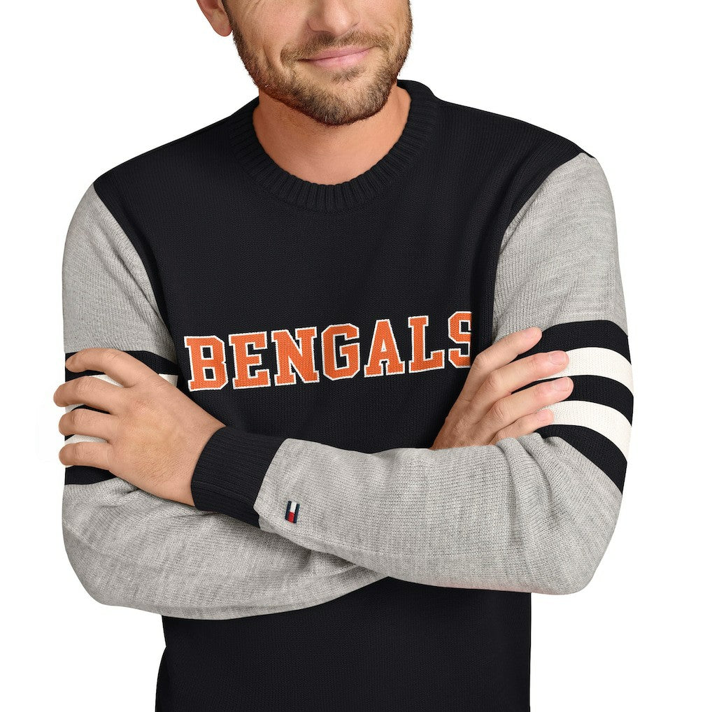 Cincinnati Bengals Tommy Hilfiger Acrylic Crewneck Pullover Sweater | NFL Sale