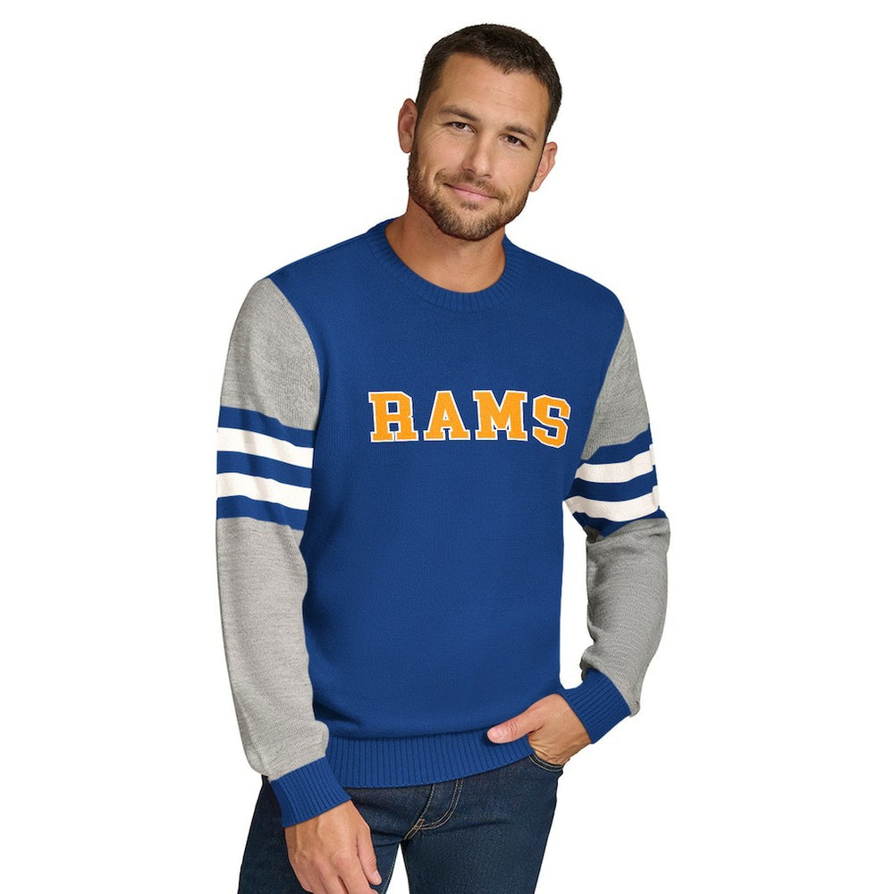 Los Angeles Rams Tommy Hilfiger Acrylic Crewneck Pullover Sweater | NFL Online