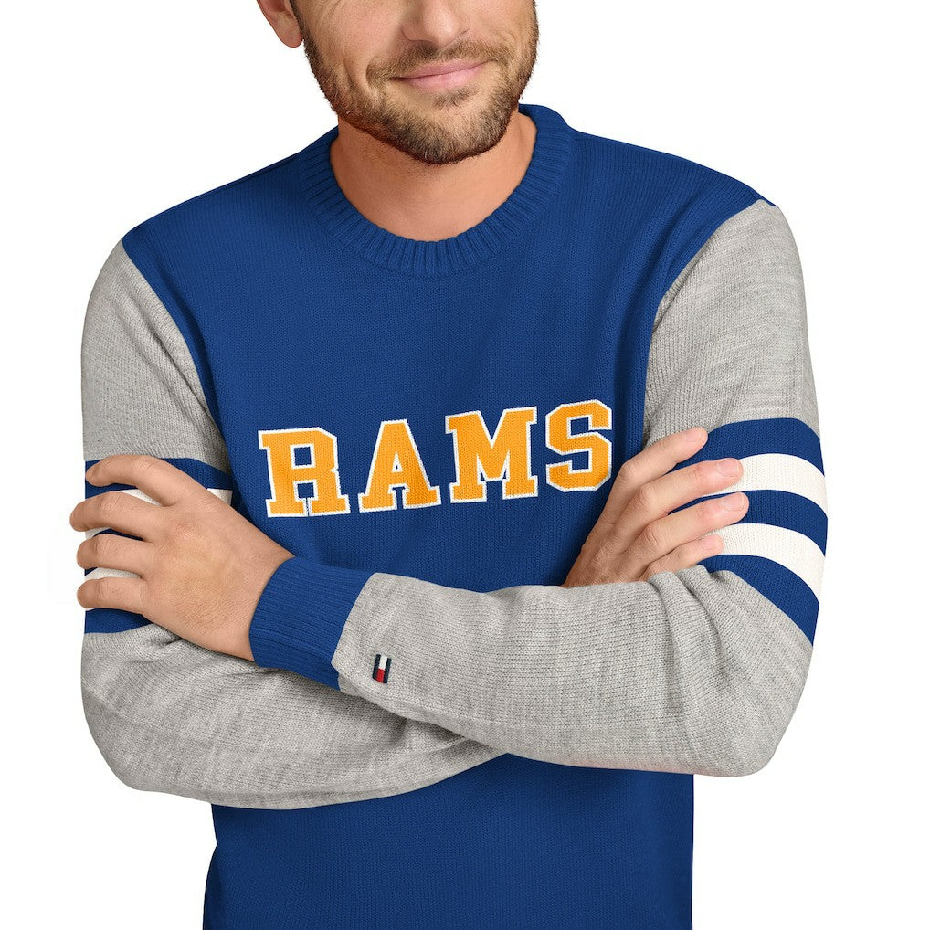 Los Angeles Rams Tommy Hilfiger Acrylic Crewneck Pullover Sweater | NFL Online
