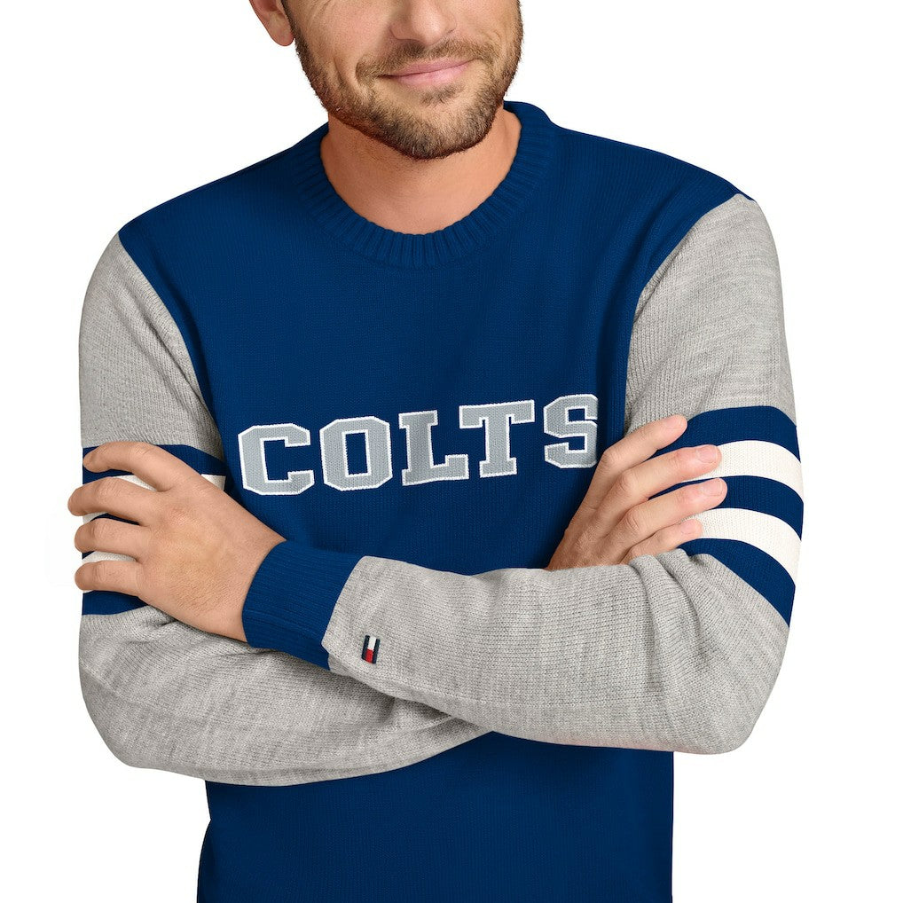 Indianapolis Colts Tommy Hilfiger Acrylic Crewneck Pullover Sweater | NFL Hot