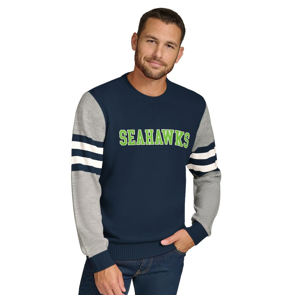 Seattle Seahawks Tommy Hilfiger Acrylic Crewneck Pullover Sweater | NFL On sale