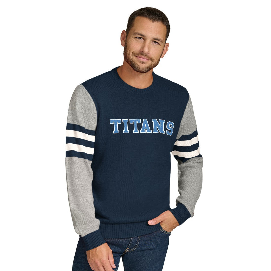 Tennessee Titans Tommy Hilfiger Acrylic Crewneck Pullover Sweater | NFL Discount