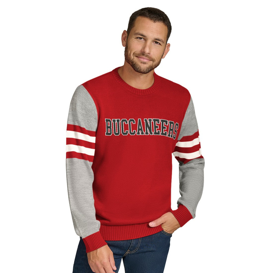 Tampa Bay Buccaneers Tommy Hilfiger Acrylic Crewneck Pullover Sweater | NFL On sale