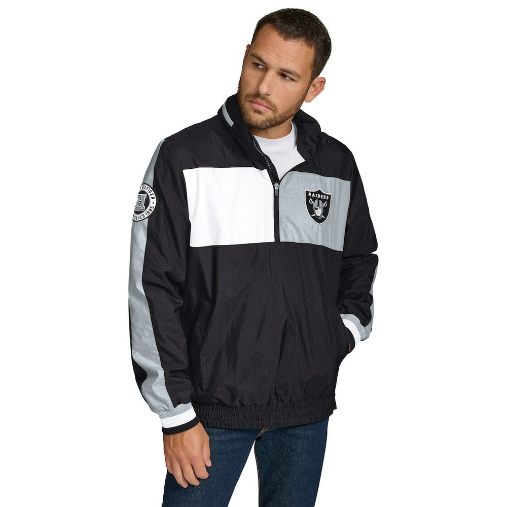 Las Vegas Raiders Tommy Hilfiger Gael Lightweight Half-Zip Hoodie Jacket | NFL New