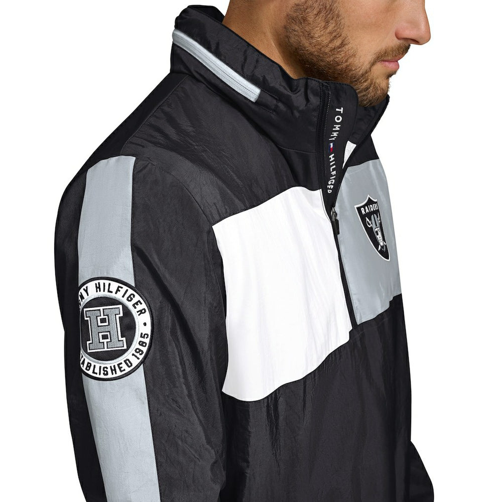 Las Vegas Raiders Tommy Hilfiger Gael Lightweight Half-Zip Hoodie Jacket | NFL New