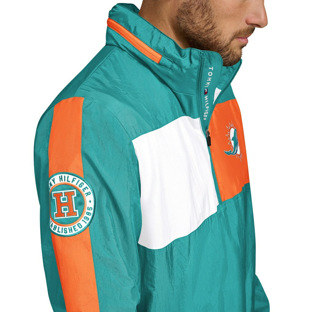 Miami Dolphins Tommy Hilfiger Gael Lightweight Half-Zip Hoodie Jacket | NFL Online