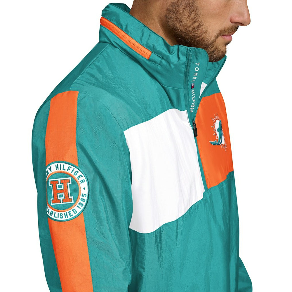 Miami Dolphins Tommy Hilfiger Gael Lightweight Half-Zip Hoodie Jacket | NFL Online