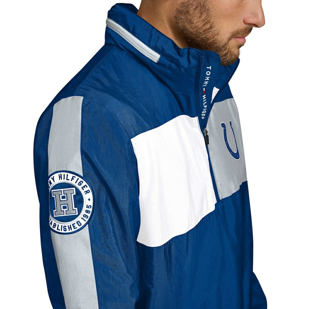 Indianapolis Colts Tommy Hilfiger Gael Lightweight Half-Zip Pullover Hoodie Jacket | NFL Sale